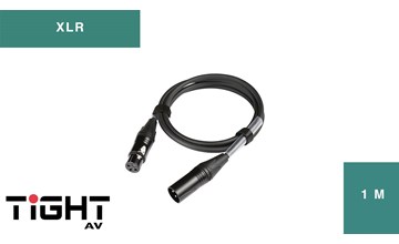 TightAV XLR-M-F-1 Przewód XLR 1m, M-F