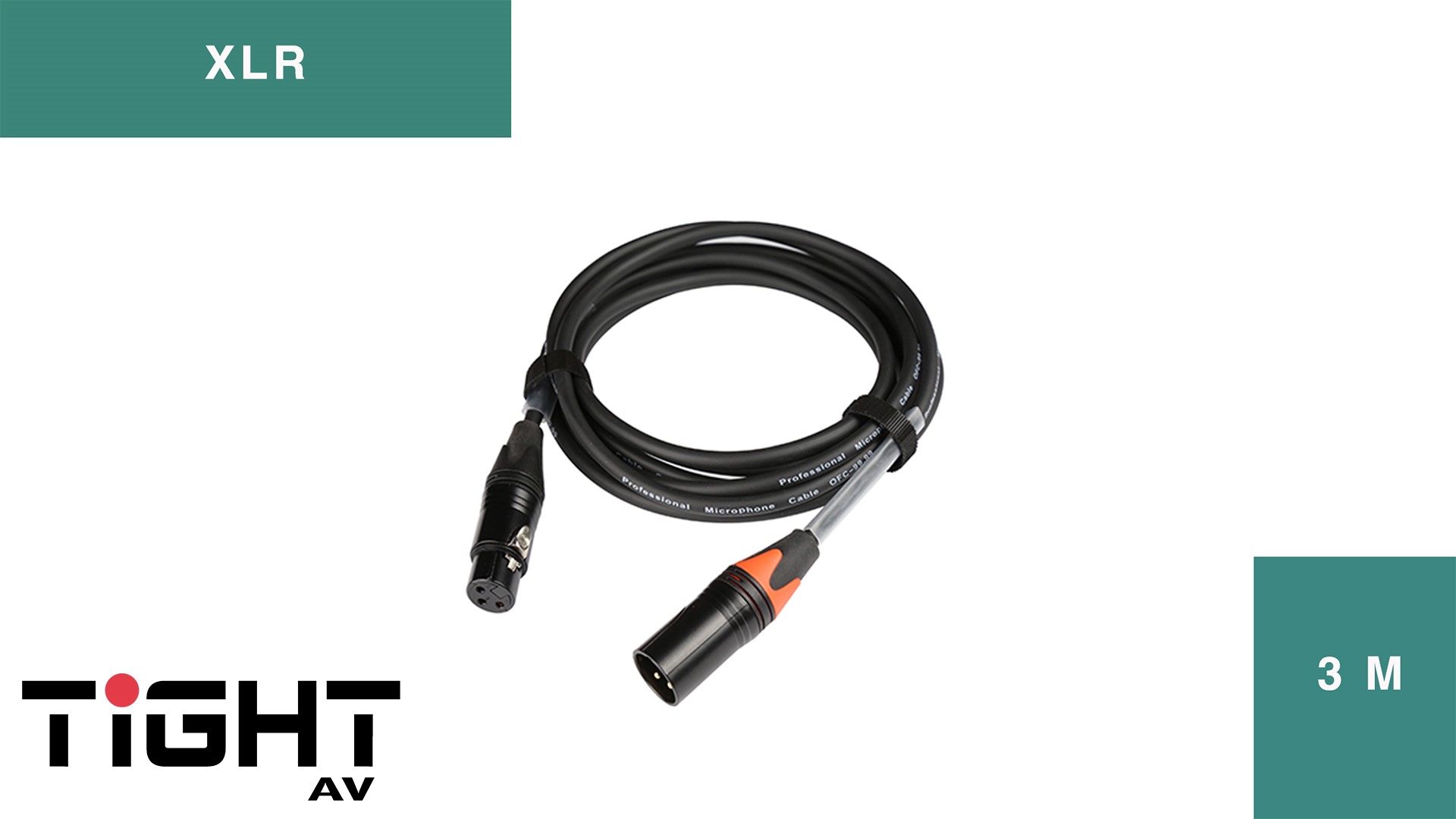 TightAV XLR-M-F-3 Przewód XLR 3m M-F